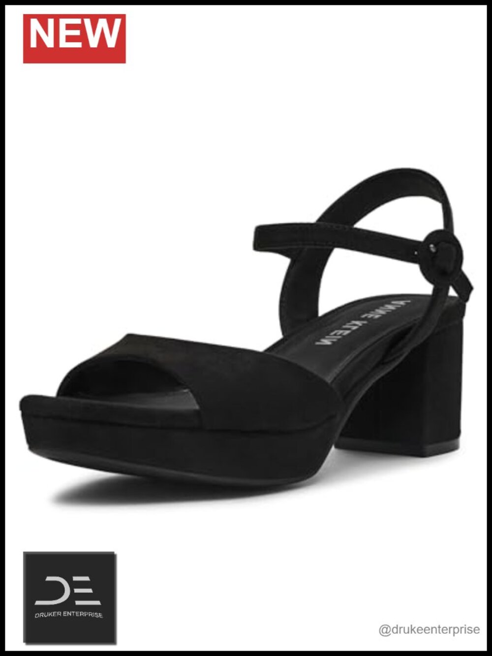 Anne Klein Piper Heeled Sandals Women's PU Leather Block Heel